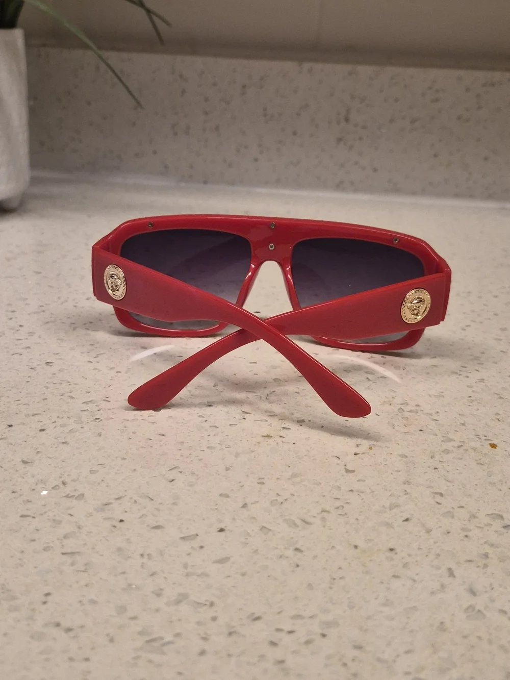 Red Men's Shield Sunglasses